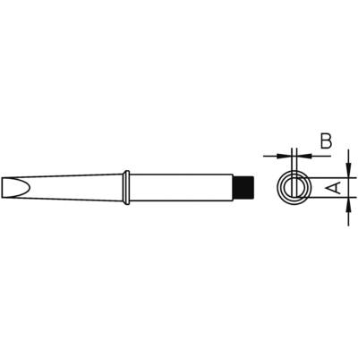 Weller CT5A8 W61 pákához. Hosszú, kétoldalt csapott, lapított, véső formájú pákahegy, forrasztóhegy 1.6 mm (54200899)