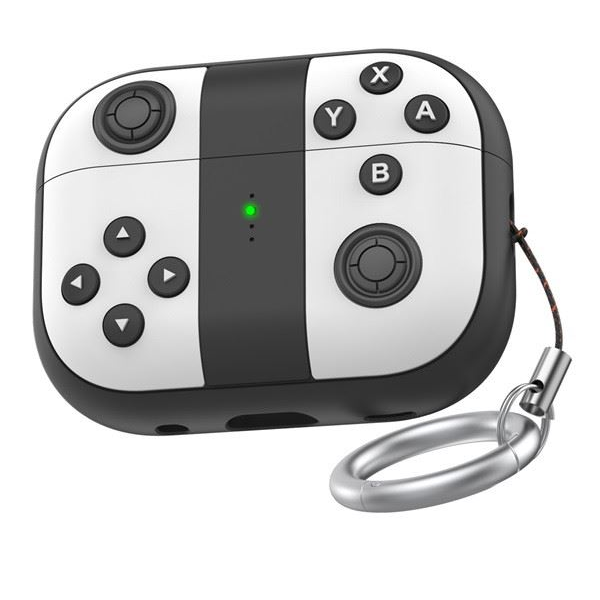 Phoner Nintendo Apple Airpods Pro 2 szilikon tok fehér-fekete (PN-CP-PT-JY08-WE) (PNCPPTJY08WE)