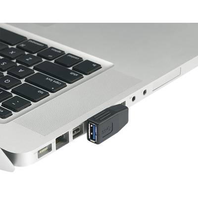 USB 3.0 adapter, A dugóról A aljra, 90°-ban oldalt balra hajlított Renkforce (RF-4123944)