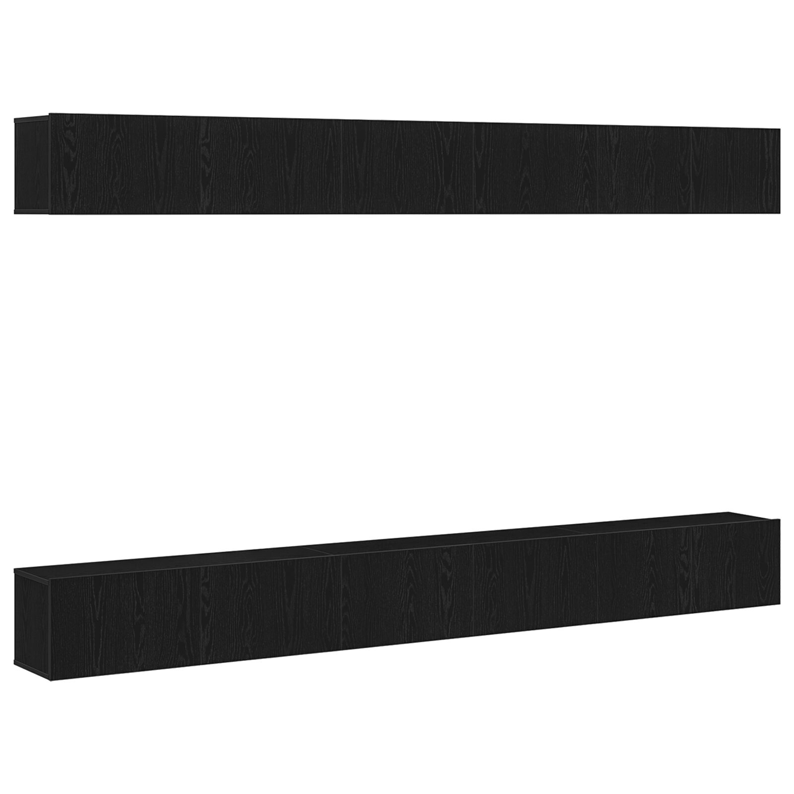 6 darabos TV szekrény szett fekete tölgyfalemezből (3333059)