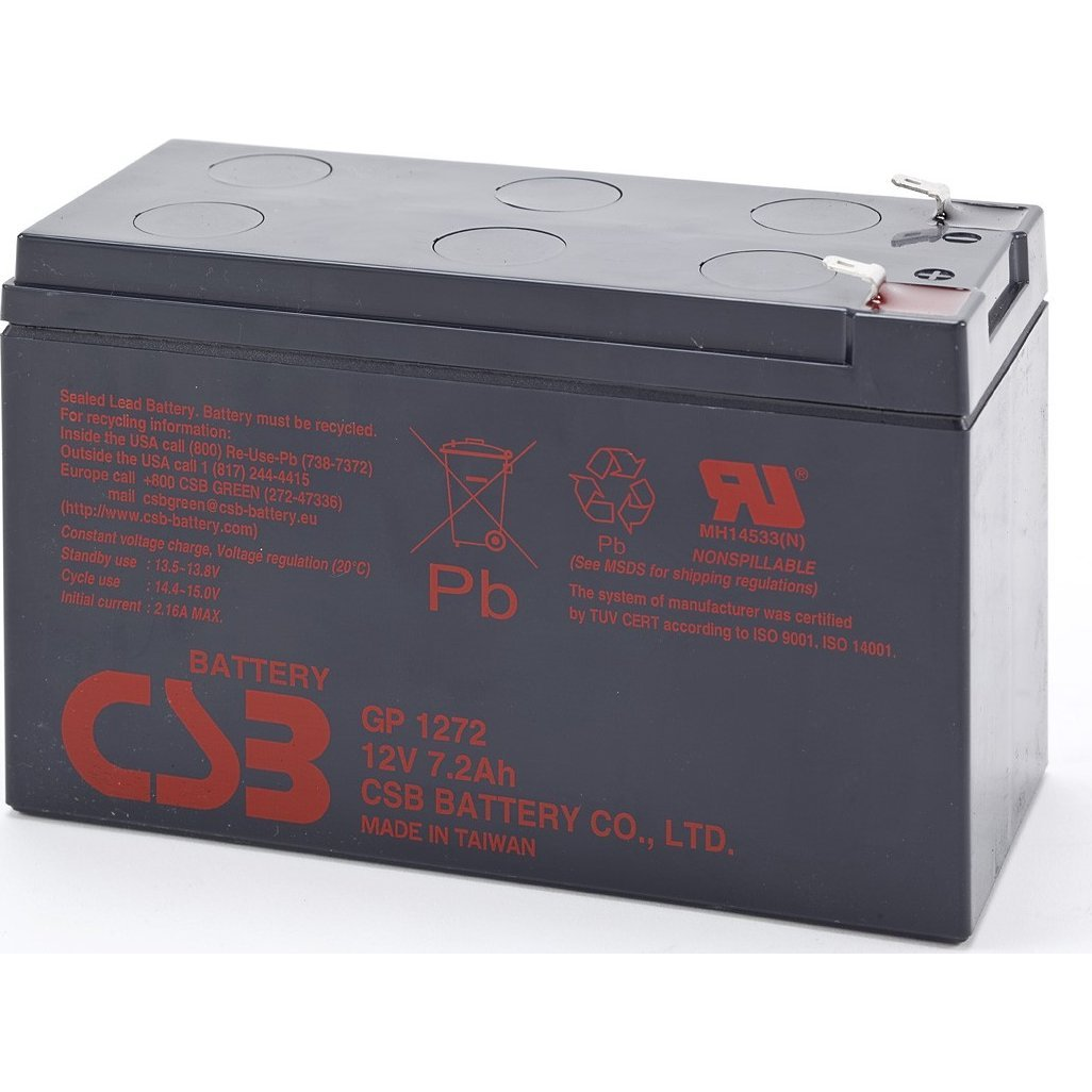 CSB Battery GP 1272 Standby USV Ólomakku 12 V 7.2 Ah Ólom-vlies (AGM) (Sz x Ma x Mé) 151 x 99 x 65 mm 4,8 mm-es laposérintkezős dugó, 6,35 mm-es ( )