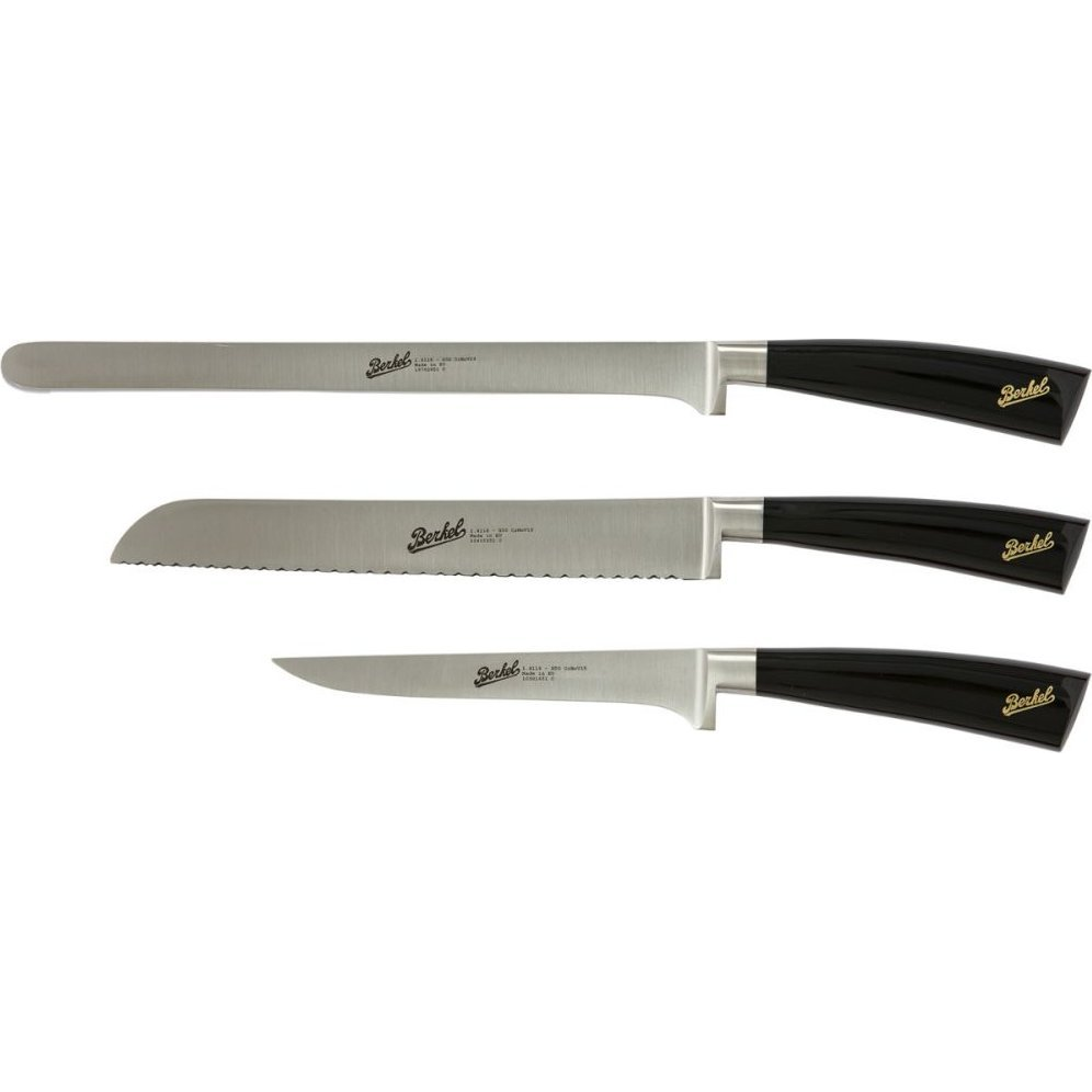 Berkel Elegance Glossy Rozsdamentes acél Sonka késkészlet 3 darabos - Fekete (KEP3HS00SRBGB)