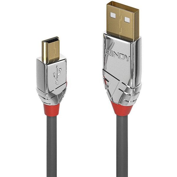 Lindy 36630 USB-kabel USB 2.0 0,5 m USB A Mini-USB B Grå