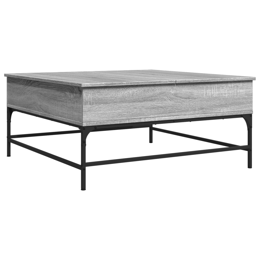 szürke sonoma szerelt fa és fém dohányzóasztal 95 x 95 x 45 cm (3217067)