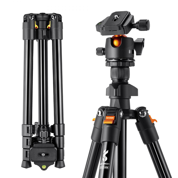 K&F Concept K224A1+BH-28L Kamera állvány - Fekete/Narancssárga