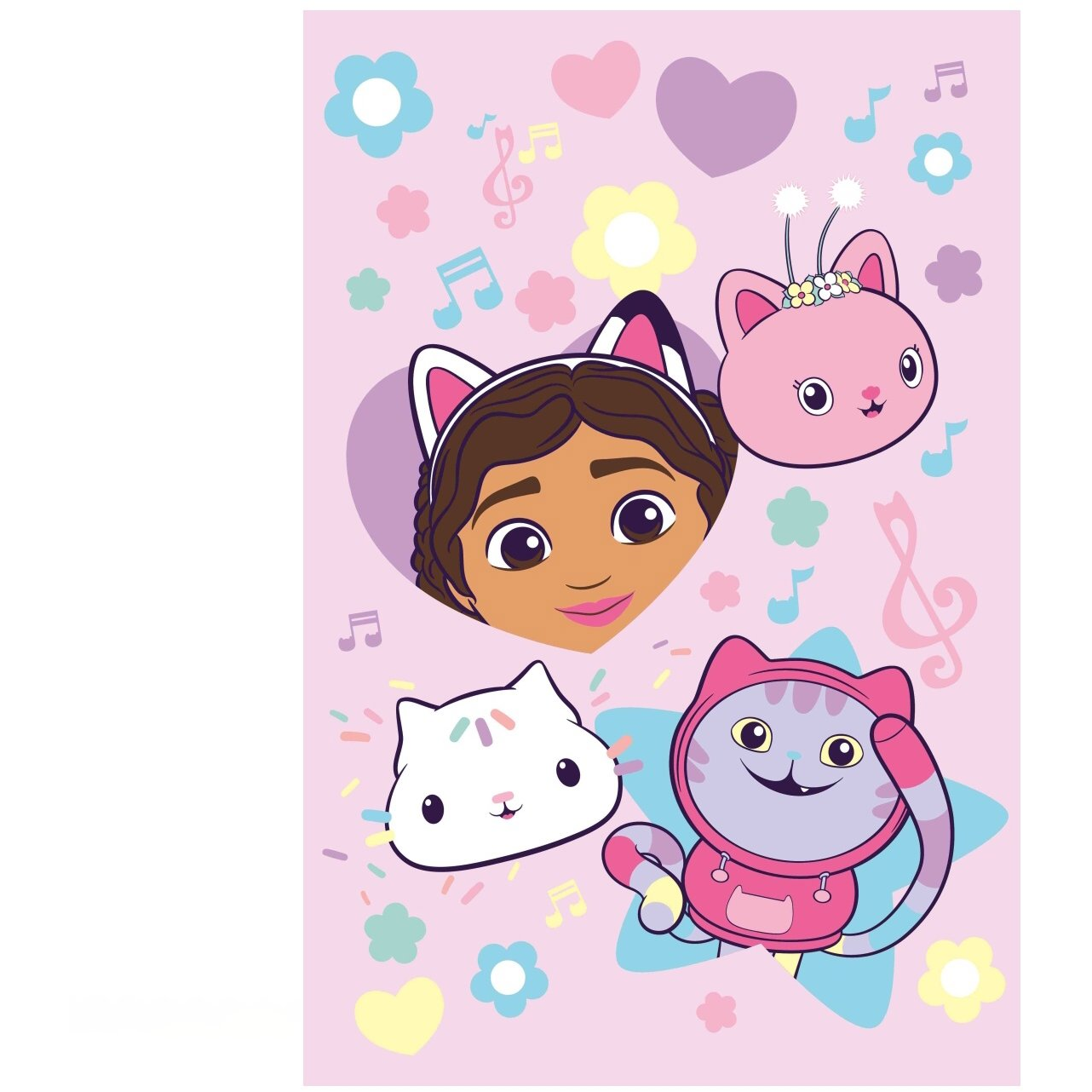 JERRY FABRICS Fleece gyerektakaró - Gabi babaháza Music, 100×150 cm (8592753039120)