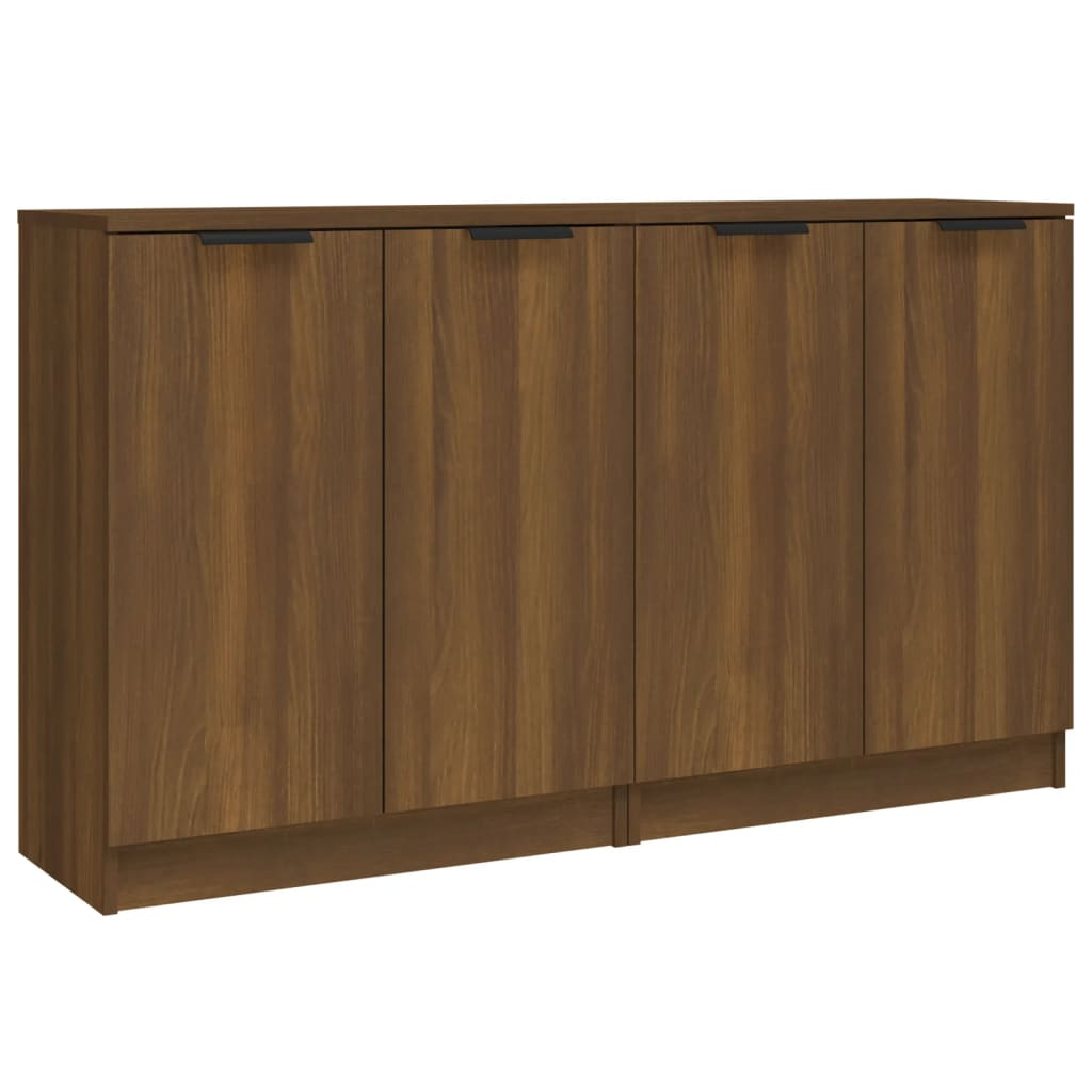 2 db barna tölgyszínű szerelt fa tálalóasztal 60 x 30 x 70 cm (3115779)