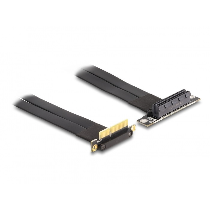 Delock PCI Expressz riser kártya x4 apa 90 -os szögben - x4 szlot 90 -os szögben kábellel 30 cm (88044) (88044)