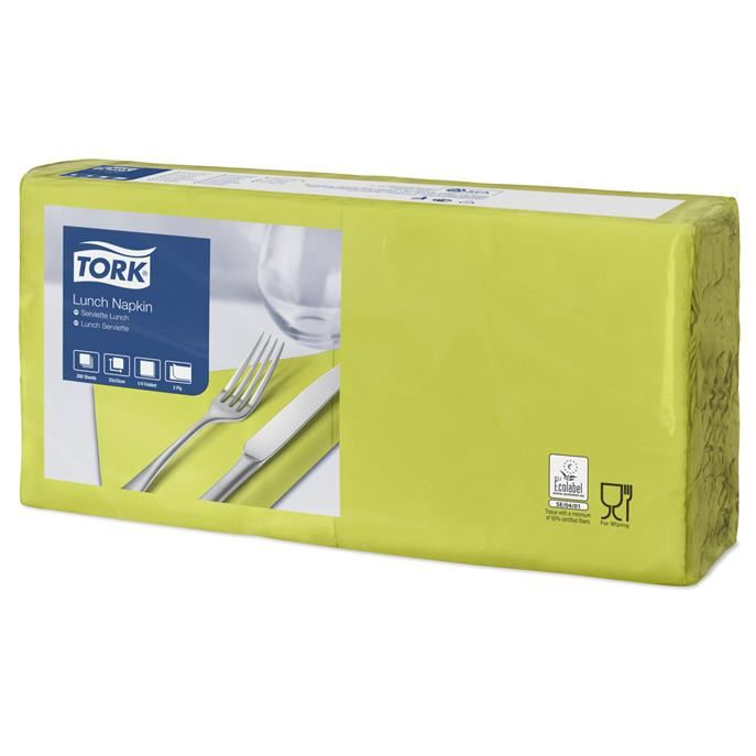 Tork Lunch szalvéta 2 rétegű 33x33cm (200 db/csomag) lime (477840) (T477840)