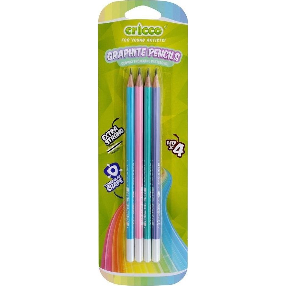 CRICCO HB, háromszög alakú, pasztell színek - 4 darabos csomagban (526710)