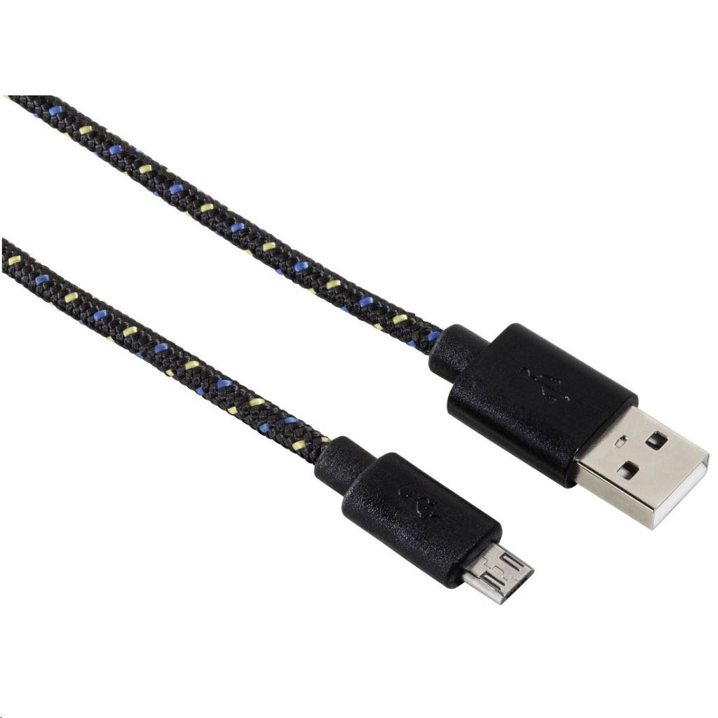 Hama 20074 Micro USB szövet adatkábel 1m fekete (20074)