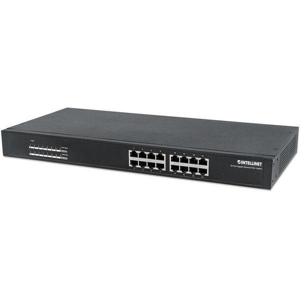 Intellinet 560993 мрежов суич Неуправляем L2 Gigabit Ethernet (10/100/1000) Захранване по Ethernet (PoE) 1U Черен