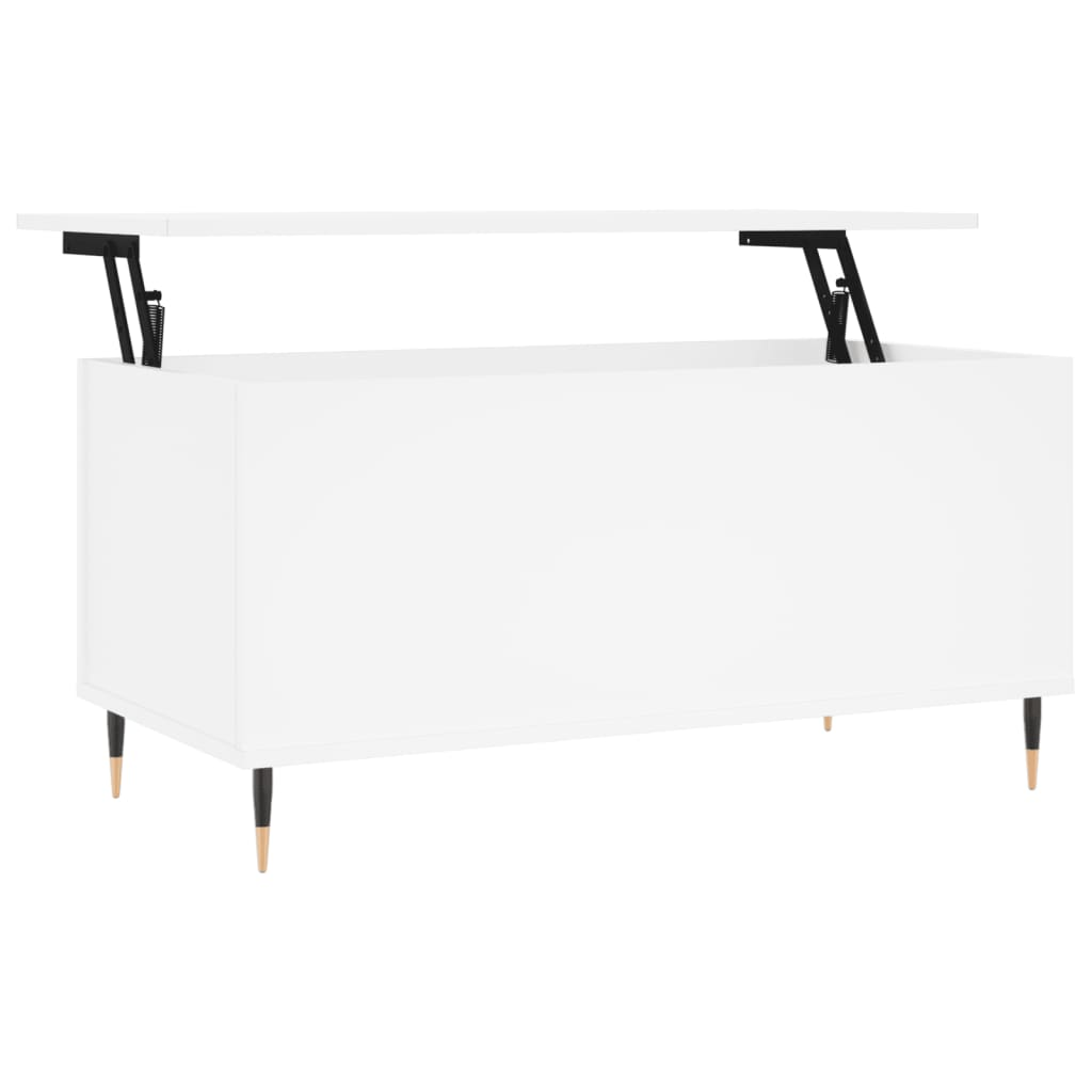 fehér szerelt fa dohányzóasztal 90x44,5x45 cm (830964)
