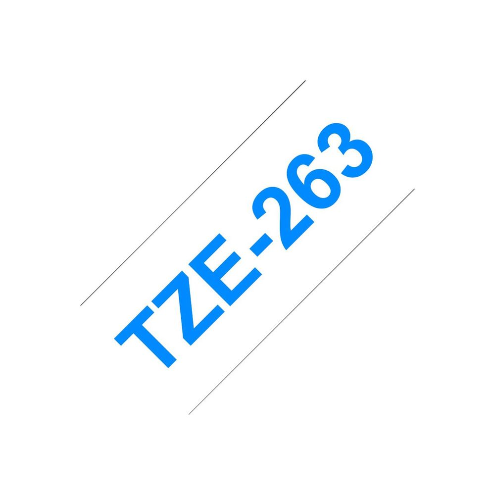 Brother laminated tape TZe-263 - Blue on white (TZE263)