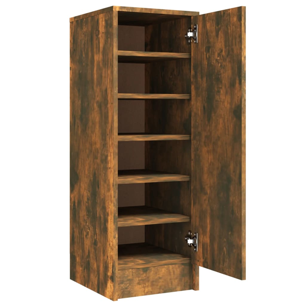 füstös tölgyszínű szerelt fa cipősszekrény 32 x 35 x 92 cm