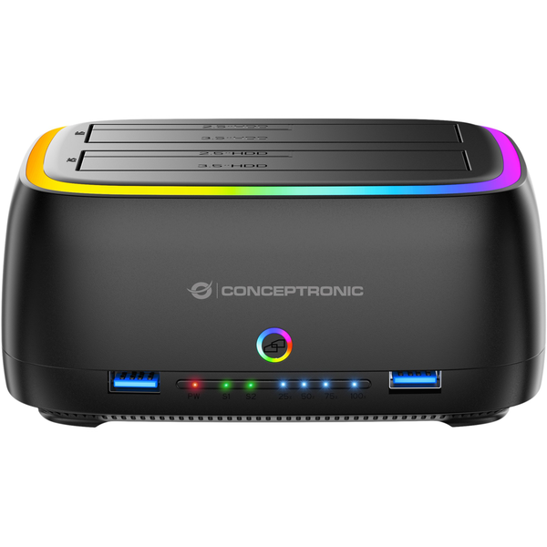 Conceptronic DONN36B dokkoló állomás tárolóegységhez USB 3.2 Gen 1 (3.1 Gen 1) Type-C Fekete