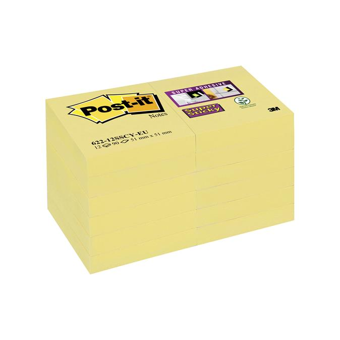 3M Super Sticky 48x48mm öntapadó jegyzettömb (1080 lap) - Sárga (70005258978)
