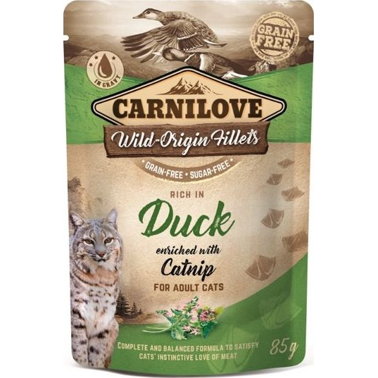 Carnilove Cat Pouch Pato 85 Gr Comida Húmeda Para Gatos Grain Free
