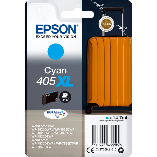 Epson 405XL inktcartridge 1 stuk(s) Origineel Hoog (XL) rendement Cyaan