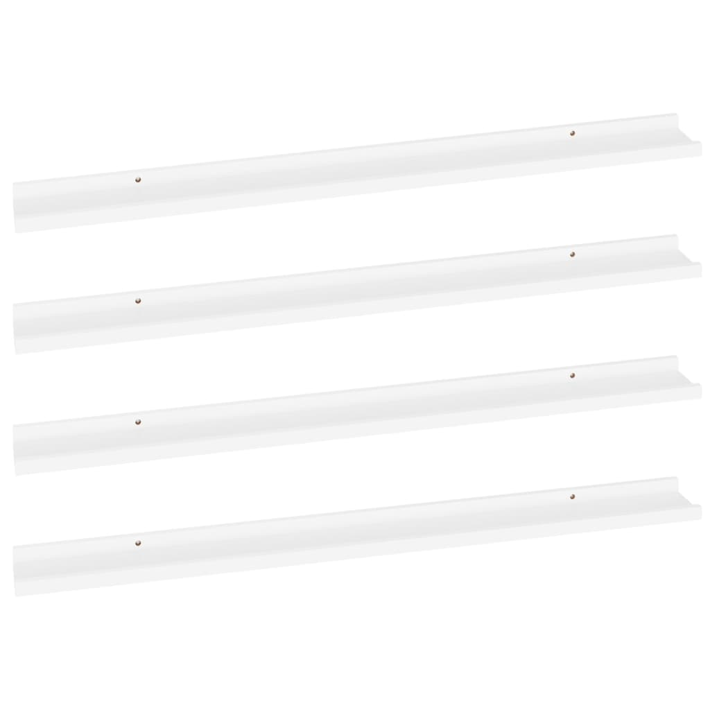 4 db fehér fali polc 100 x 9 x 3 cm (326663)