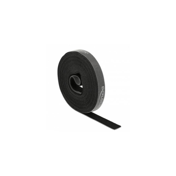 DELOCK Klettband auf Rolle L 5 m x B 15 mm schwarz