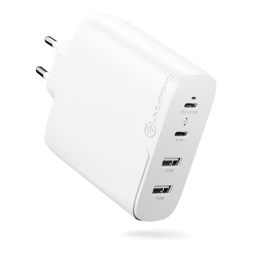 Alogic Ladegerät 100W 4 Port (2x USB-C, 2 x USB 3.0 A) weiß (WCG4X100-EU)
