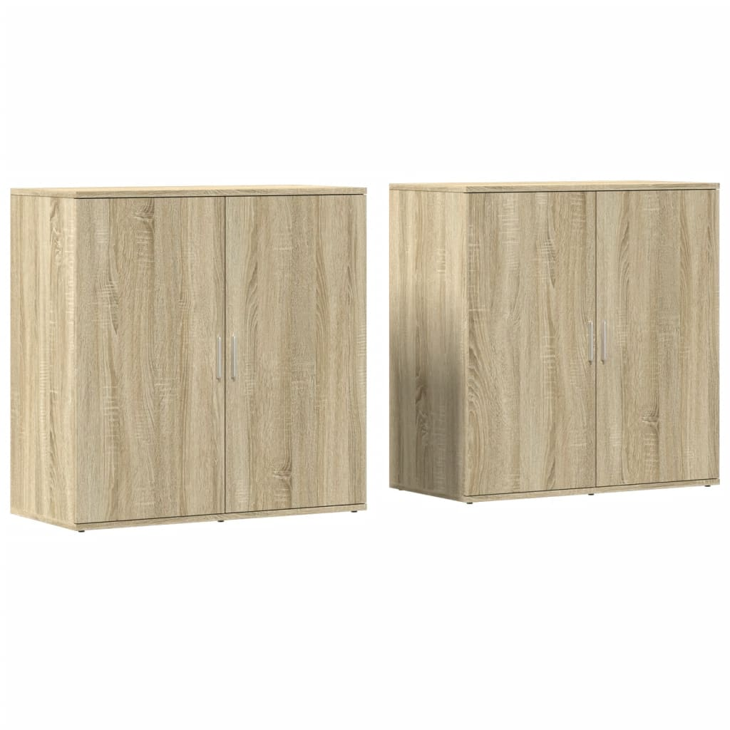2 db sonoma tölgy színű szerelt fa tálalóasztal 79 x 38 x 80 cm (3276604)
