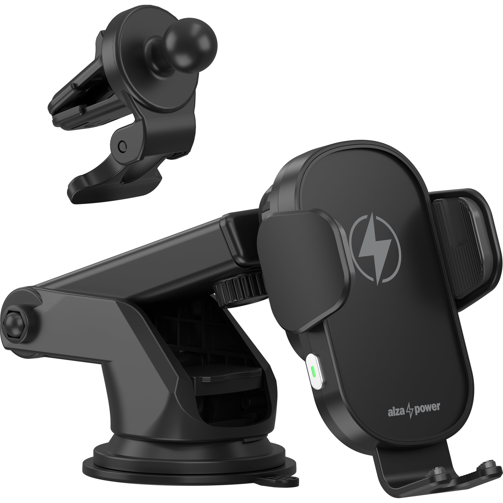 AlzaPower WF410 Wireless Car Charger 15W fekete (APW-CCWF410B)