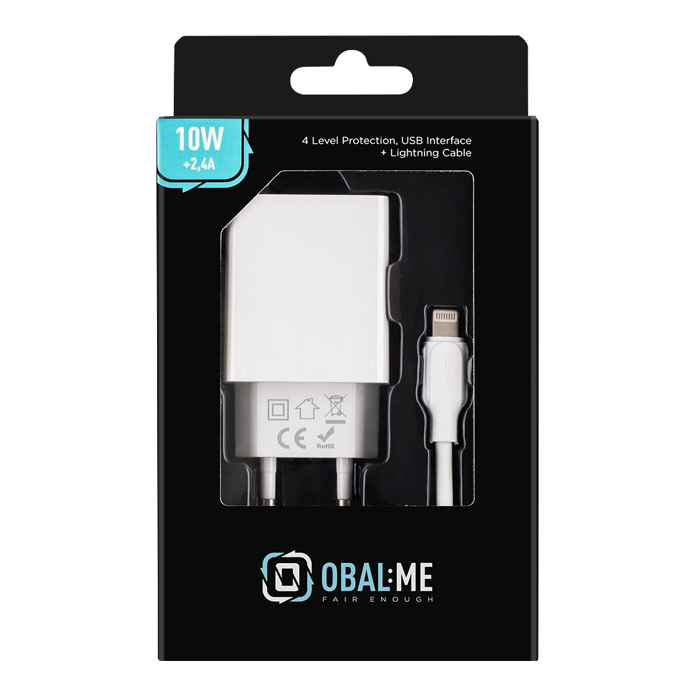 OBAL ME 10W1UWH-L USB-A Hálózati töltő - Fehér (10W) + Lightning kábel (10W1UWH-L)