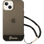 Guess Translucent Pearl Strap Apple iPhone 14 hátlap tok, fekete