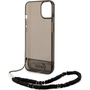 Guess Translucent Pearl Strap Apple iPhone 14 hátlap tok, fekete