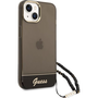 Guess Translucent Pearl Strap Apple iPhone 14 hátlap tok, fekete