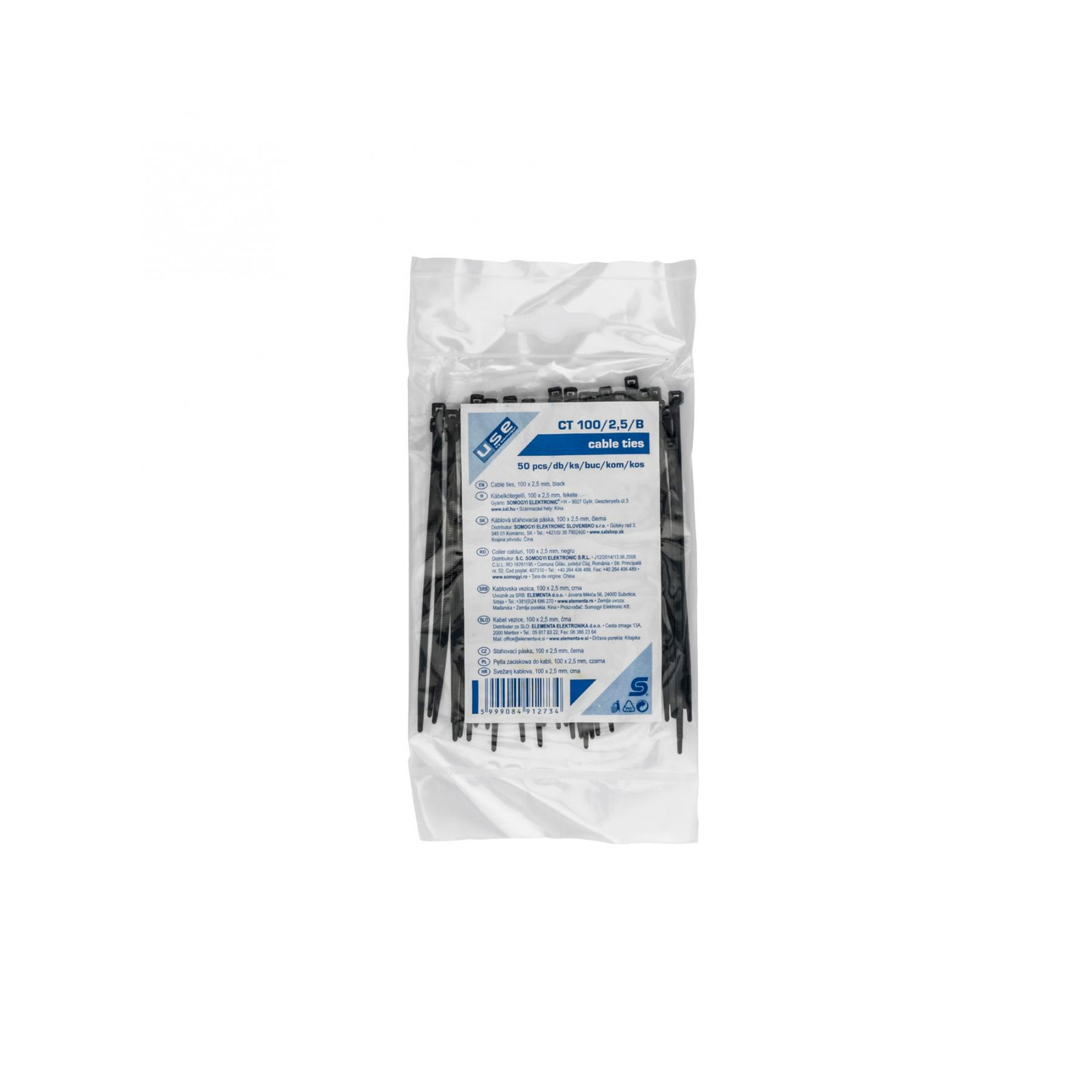 Somogyi CT 100/2,5/B 100x2,5mm Kábelkötegelő 50db - Fekete (CT 100/2,5/B)