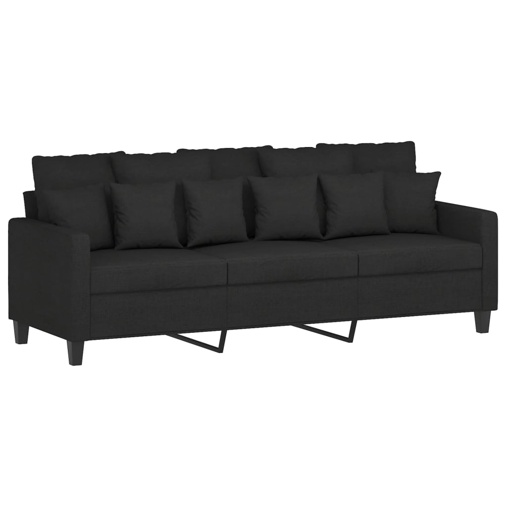 3 személyes fekete szövetkanapé 180 cm (359279)
