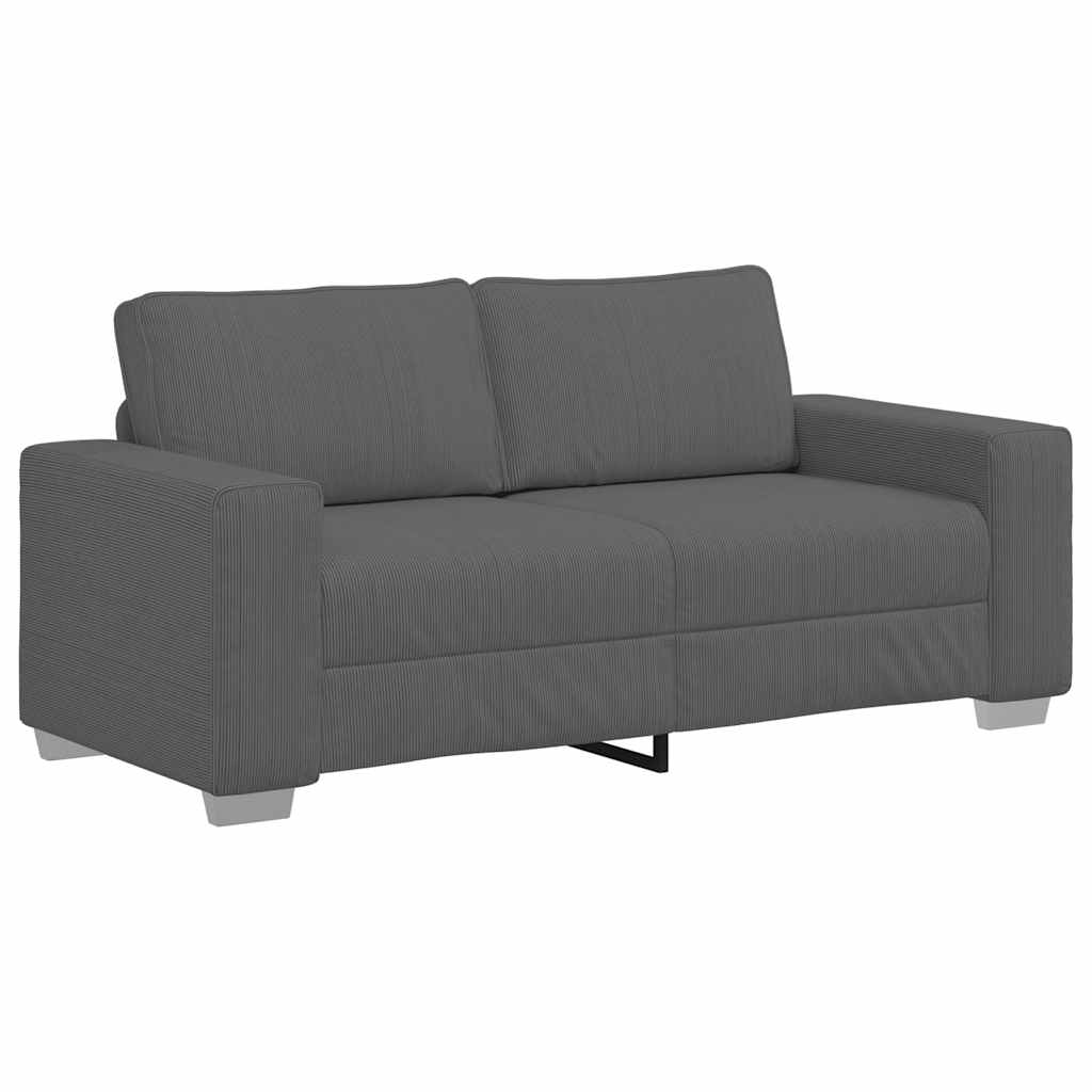 sötétszürke kordbársony szövet loveseat kanapé 140 cm (4105201)