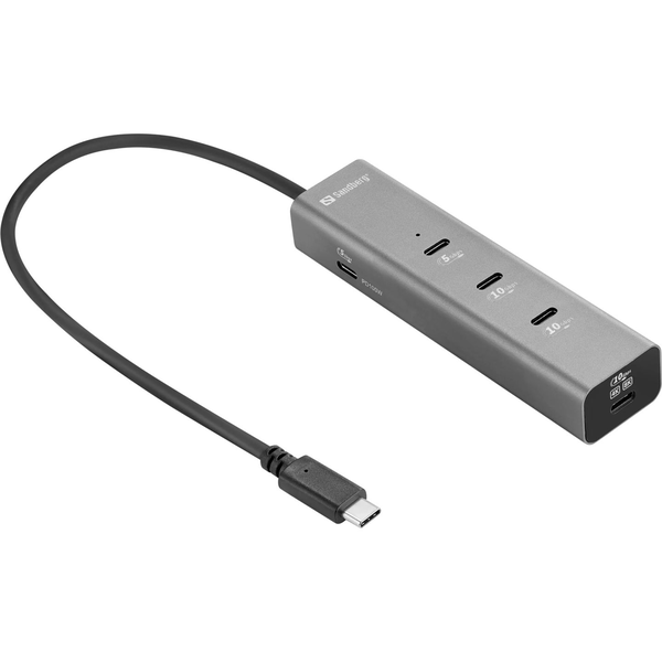 Sandberg 136-78 dockingstation Ledningsført USB 3.2 Gen 2 (3.1 Gen 2) Type-C Grå