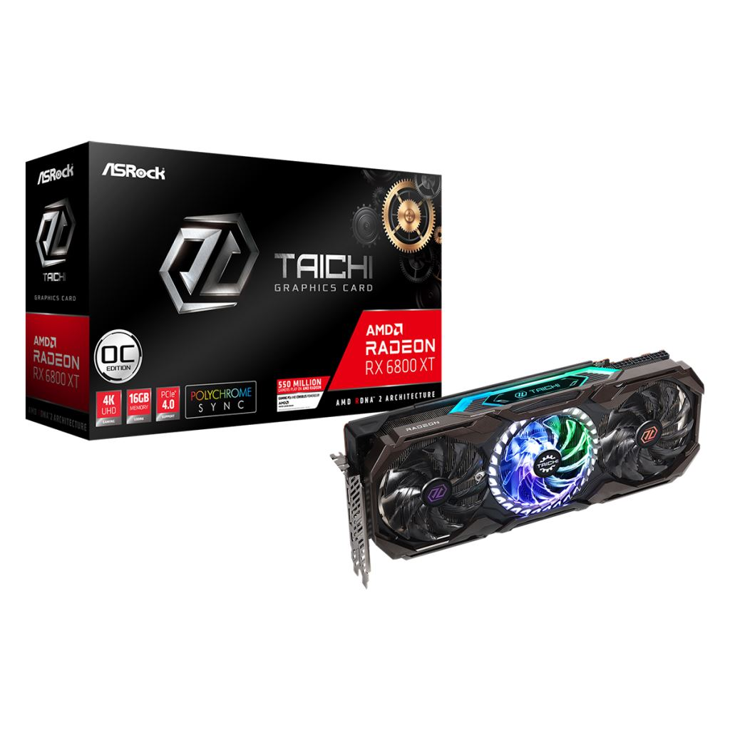 ASRock Radeon RX 6800 XT Taichi X 16G OC videokártya (RX6800XT TCX 16GO) (RX6800XT TCX 16GO)