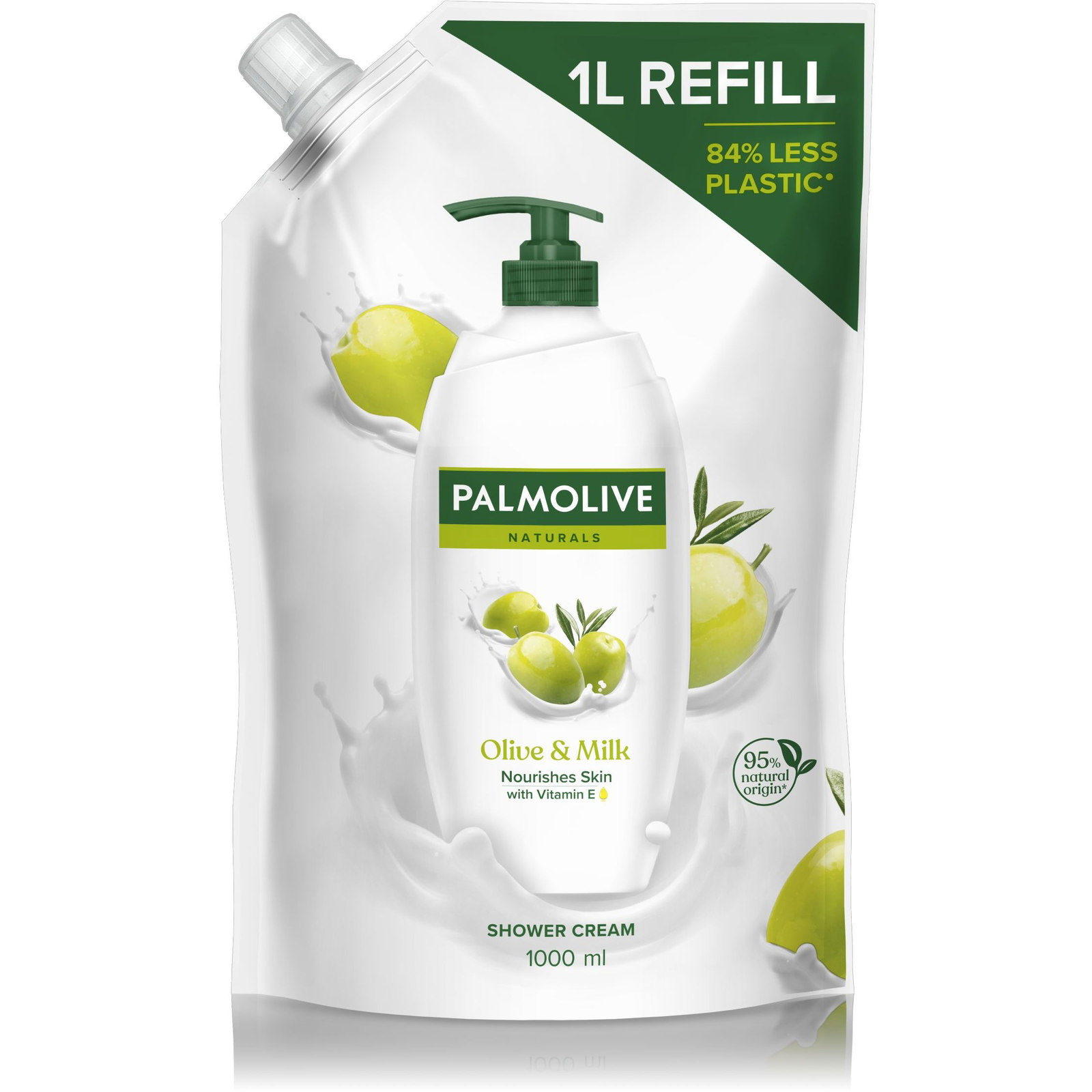 PALMOLIVE Naturals Olive & Milk tusfürdő utántöltő, 1000 ml (8718951509238)