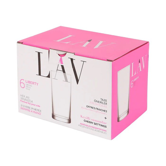 LAV Liberty Long Drink 295ml Koktélos üveg pohár szett 6 darabos (LV-LBR320F)
