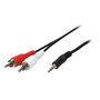 Logilink adiokábel 3,5 mm-es 3 tűs/M-2x RCA/M 5m (CA1043) (CA1043)