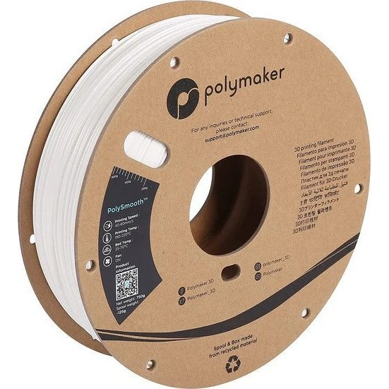 Polymaker PJ01002 PolySmooth 3D nyomtatószál PVB polírozható 1.75 mm 750 g Fehér 1 db (PLM-22738)