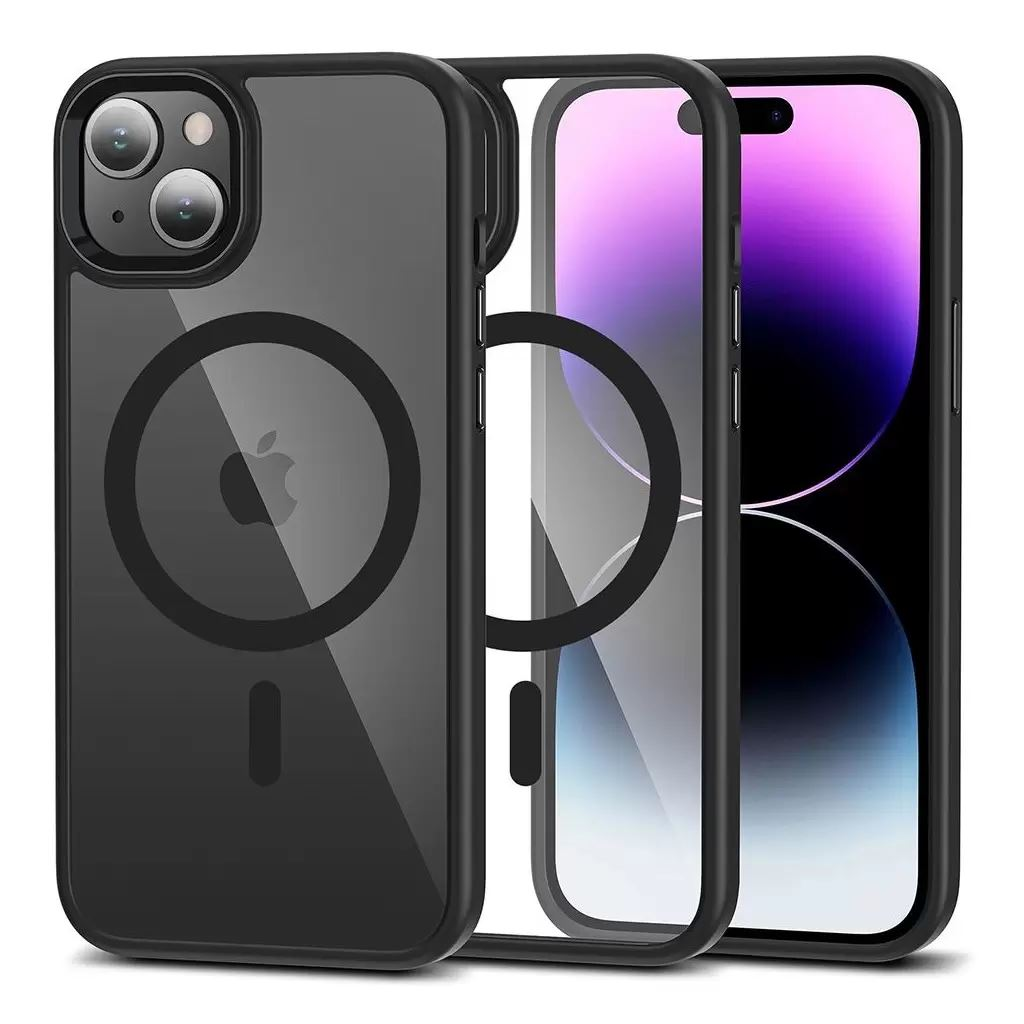 Tech-Protect Magmat Magsafe Apple iPhone 15 tok átlátszó-fekete (128762) (t128762)