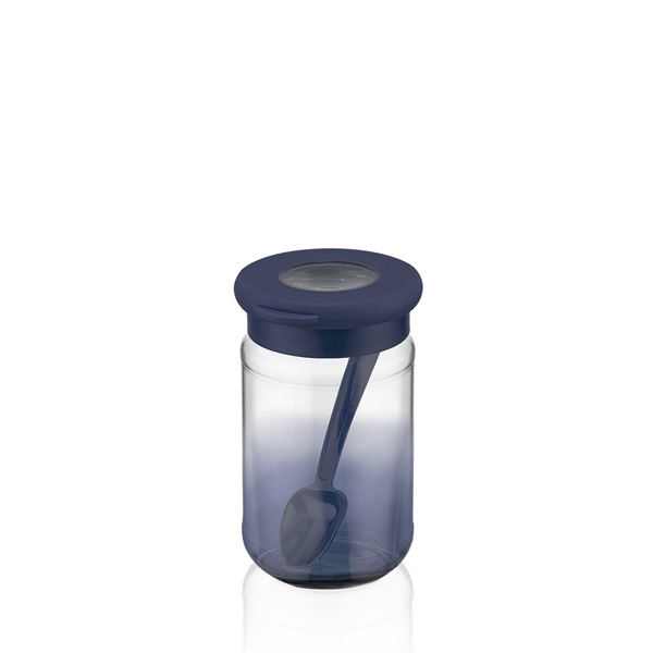 IRIS C-00488 Rainbow indigókék üveg tároló kanállal 380ml (C-00488)