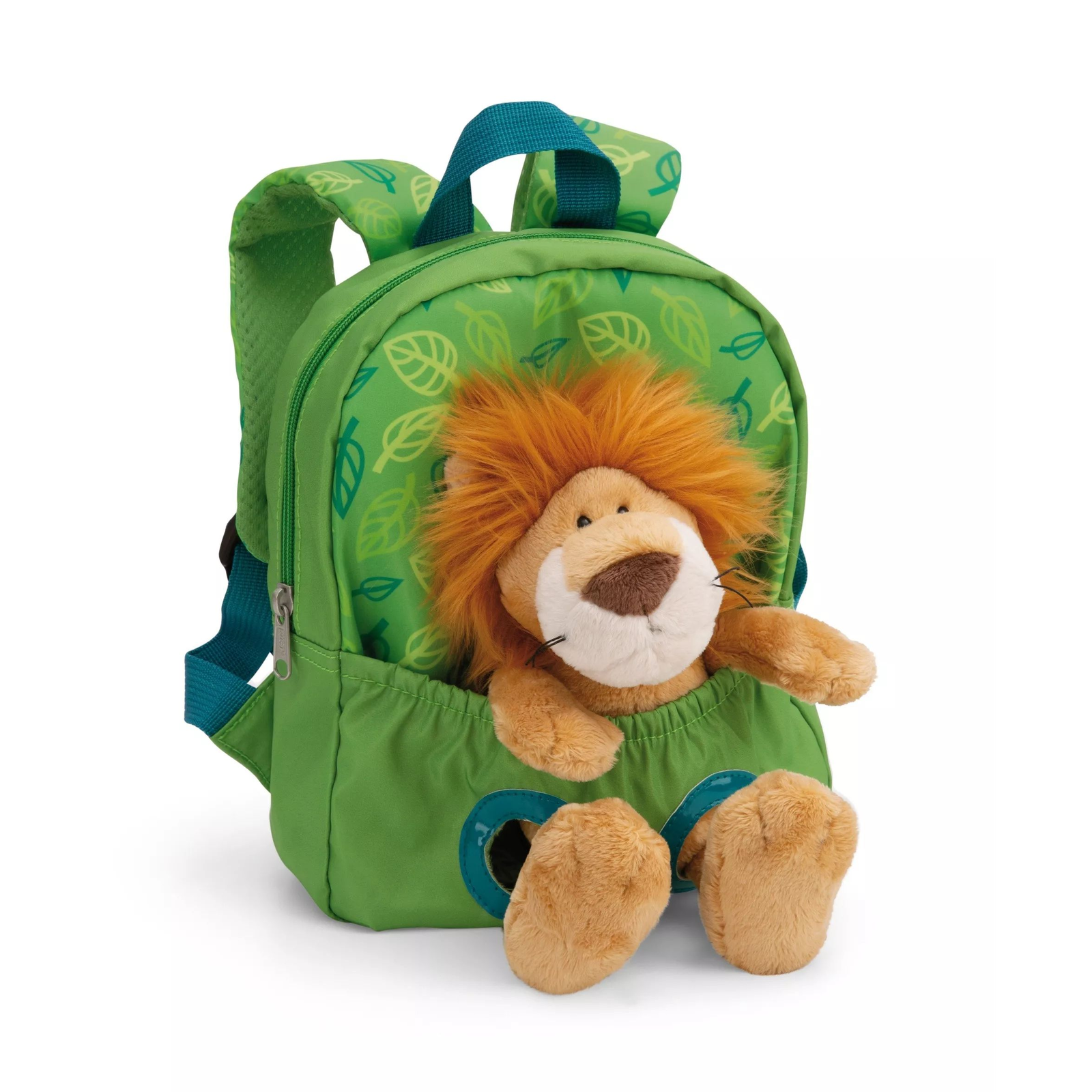 Nici Hátizsák kivehető Oroszlán plüssfigurával - Zöld 21 x 26 cm (61746)