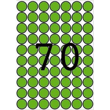 Apli 19mm Nyomtatható kör etikett 560db/csomag - Zöld (12106)