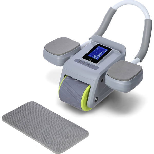 Ka08 Rueda Automática De Ejercicio Músculo Abdominal Abs Gris Con Pantalla Lcd Y Carga Hms