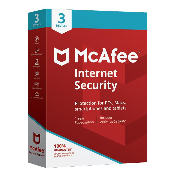 McAfee Internet Security - 3 eszköz / 1 év MIS00GEU3RAP elektronikus licensz