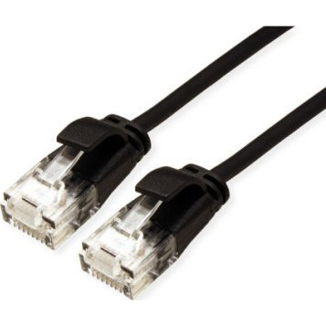 ROLINE GREEN UTP Patchkabel Cat.6A (Class EA), LSOH, slim, schwarz, 0,5 m