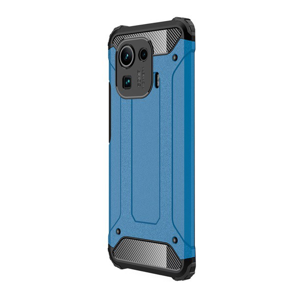 Defender műanyag telefonvédő (közepesen ütésálló, légpárnás sarok, szilikon belső, fémhatás) VILÁGOSKÉK [Xiaomi Mi 11 Pro 5G] (5996591084572)