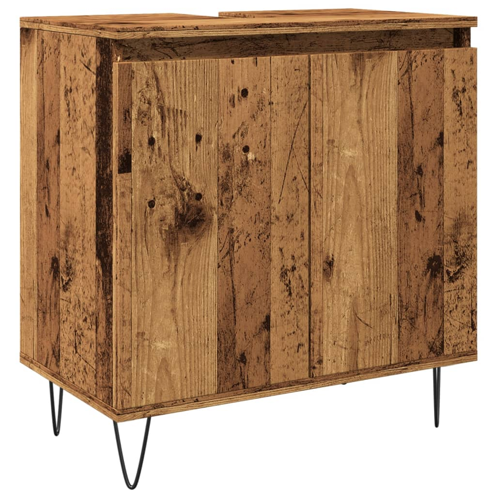 antik fa színű szerelt fa fürdőszobaszekrény 58 x 33 x 60 cm (857217)